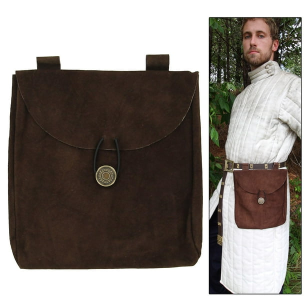 Large medieval style sausage leather bag